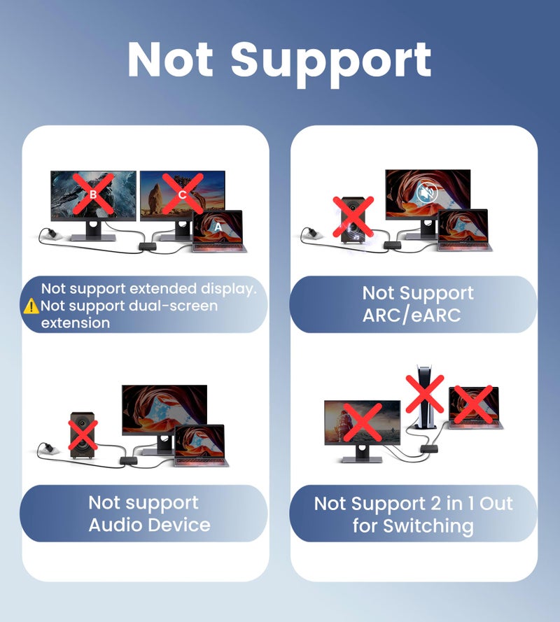 avedio links HDMI Splitter 4K@60Hz, HDMI Splitter 1 in 2 Out-Not Extended Display(Only Mirror Screens), Support 3D Dol-by Vision Atmos HDMI2.0b, HDCP2.2, 18.5Gbps, Auto Downscaling, Full HD 1080P - Image 2